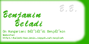 benjamin beladi business card